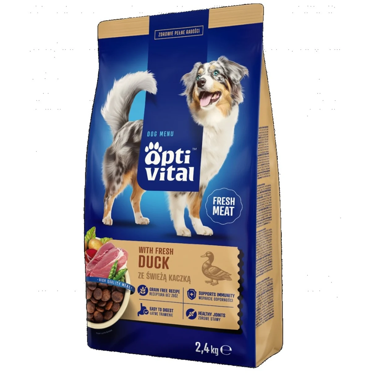 OptiVital z kaczką 2,4 kg dla psów 2-4,9 kg