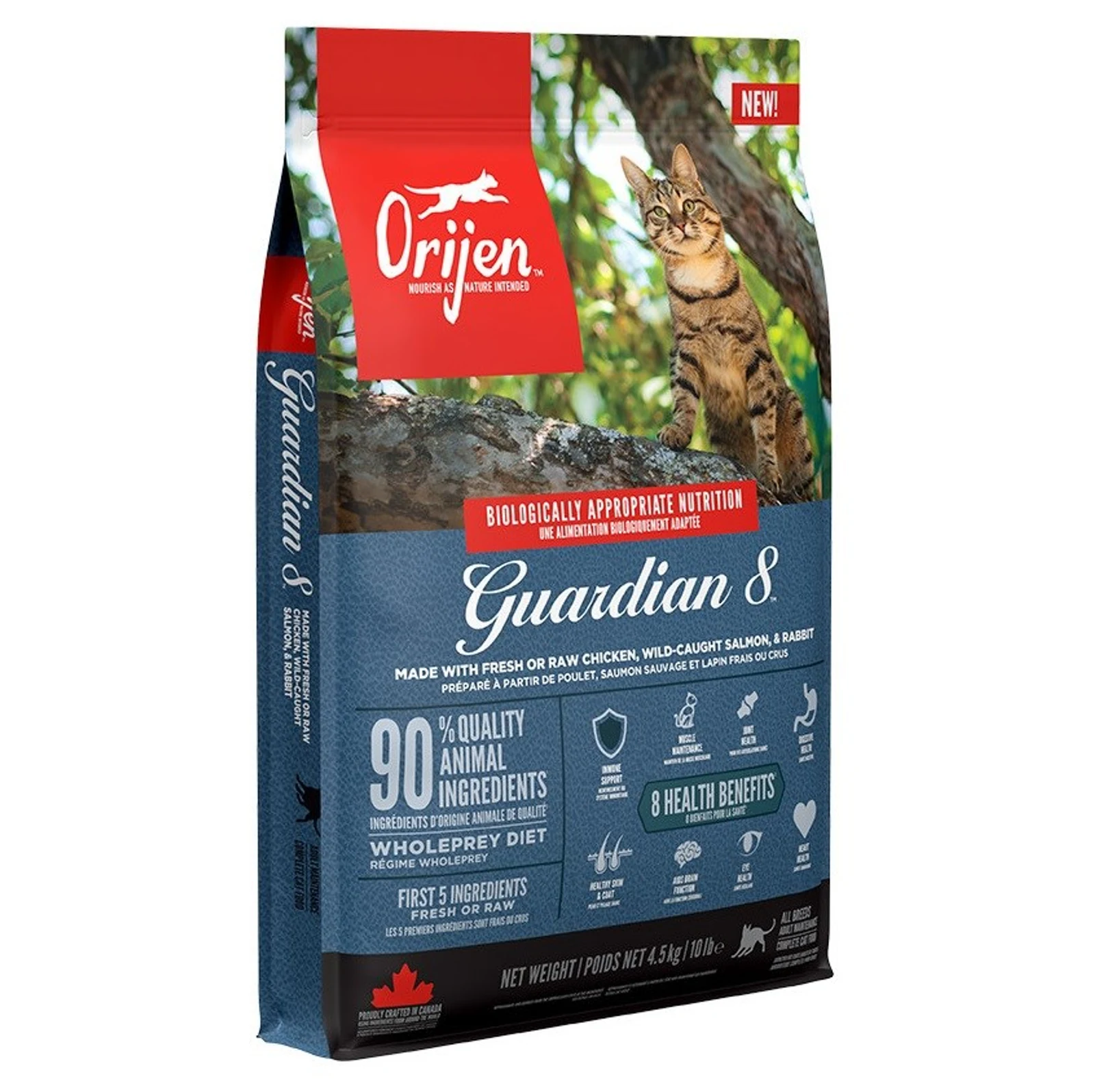 ORIJEN Guardian 8 Cat 4,5kg - Bezglutenowe, Bez Cukru