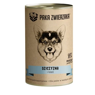 Mokra karma dla psa Paka Zwierzaka Dziczyzna z łososiem 400g