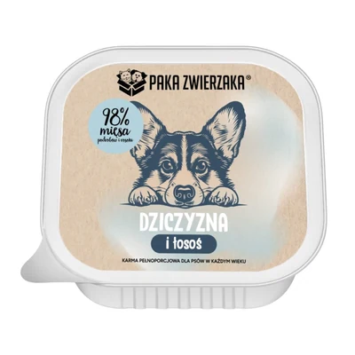 Mokra karma dla psa Paka Zwierzaka dziczyzna i łosoś, tacka 150g