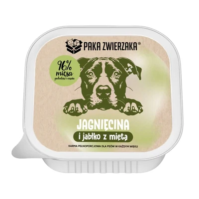 Mokra karma dla psa Paka Zwierzaka Jagnięcina i jabłko, tacka 150g