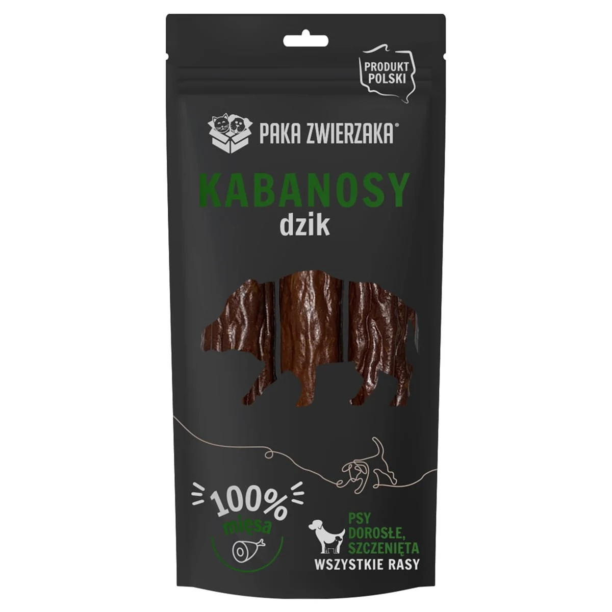 Przysmak dla psa Kabanosy z dzika 3 sztuki (80g)