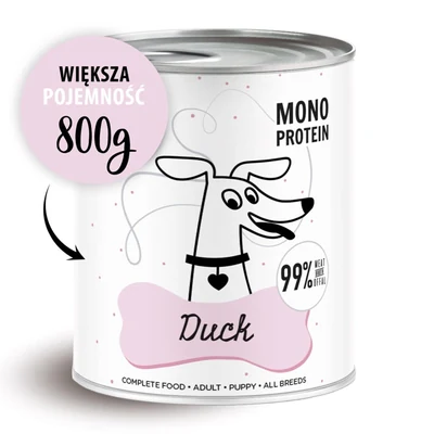 Mokra karma dla psa Pepe Duck 99% kaczka 800g