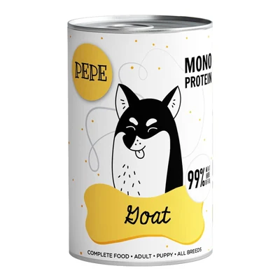 Mokra karma dla psa Pepe Goat 99% koza 400g