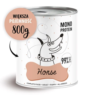 Mokra karma dla psa Pepe Horse 99% koń 800g