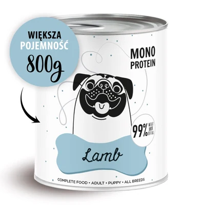 Mokra karma dla psa Pepe Jagnięcina 99% mięsa 800g