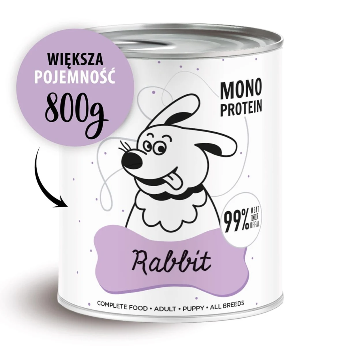 Paka Zwierzaka Pepe Rabbit 99% Królik 800g