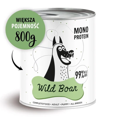 Mokra karma dla psa Pepe Wild Boar 99% dziczyzna 800g
