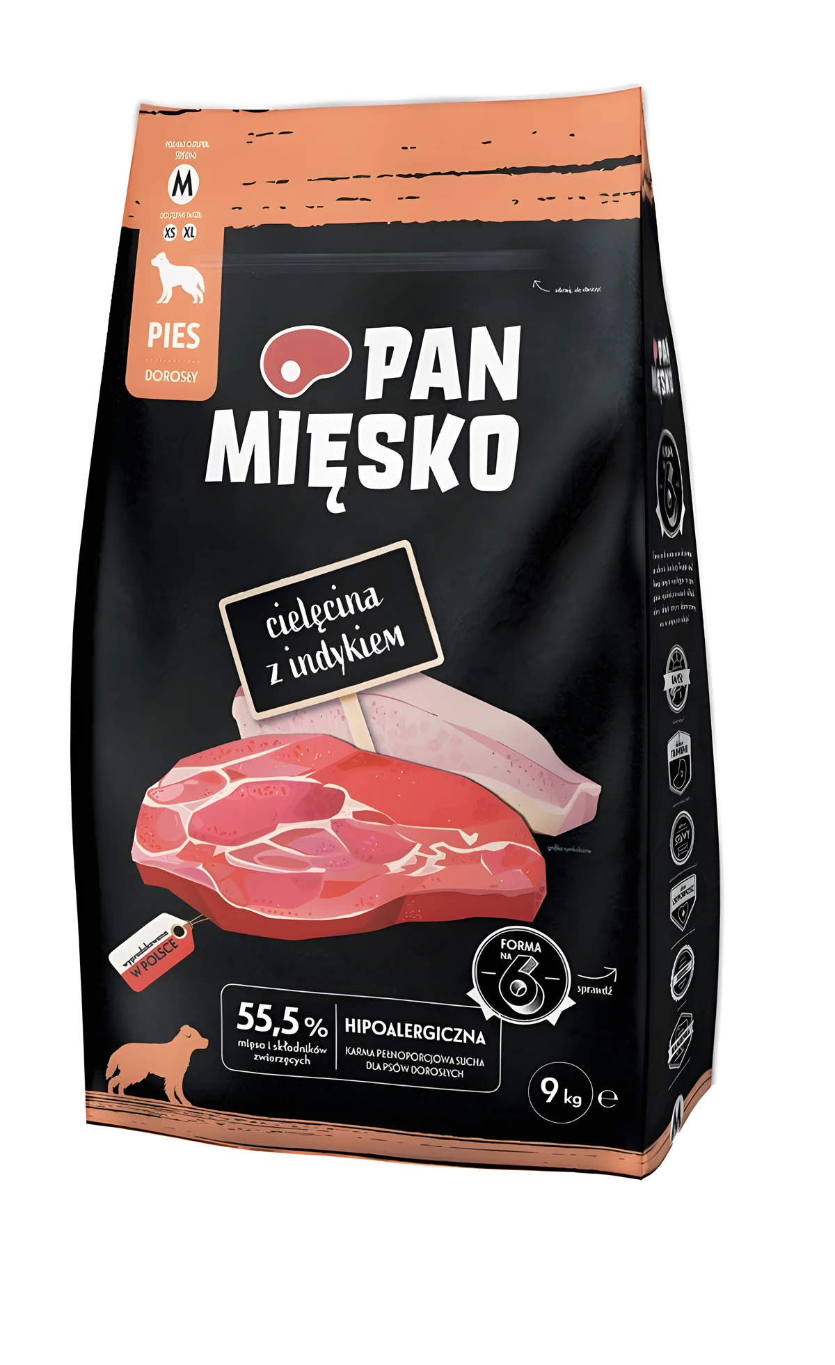 Karma sucha dla psa Pan Mięsko Cielęcina z Indykiem - 9kg