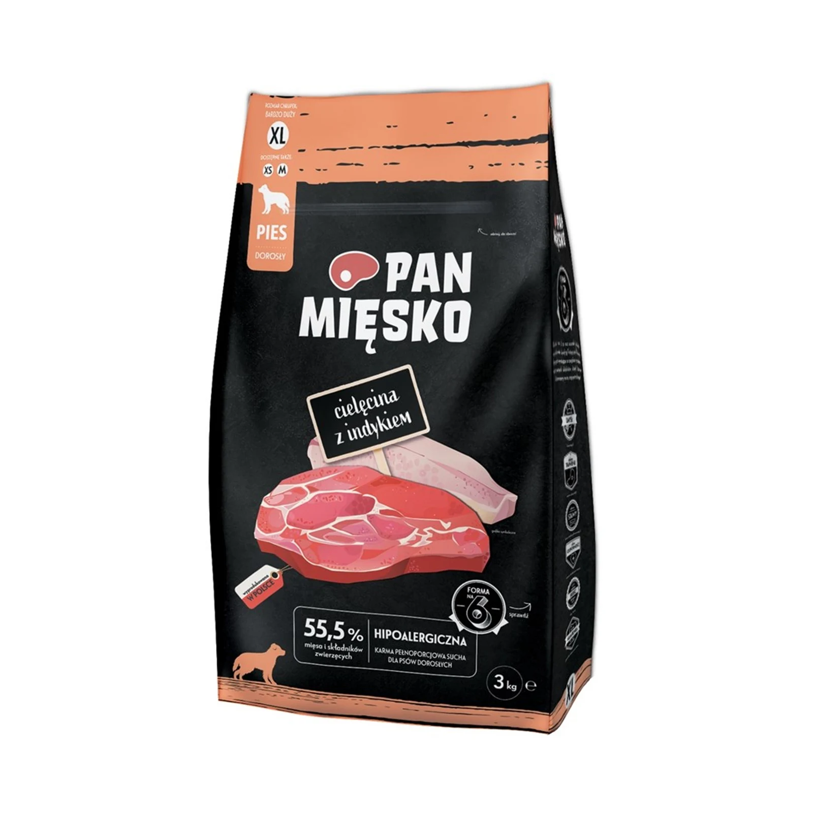 Pan Mięsko Cielęcina z indykiem sucha 3kg