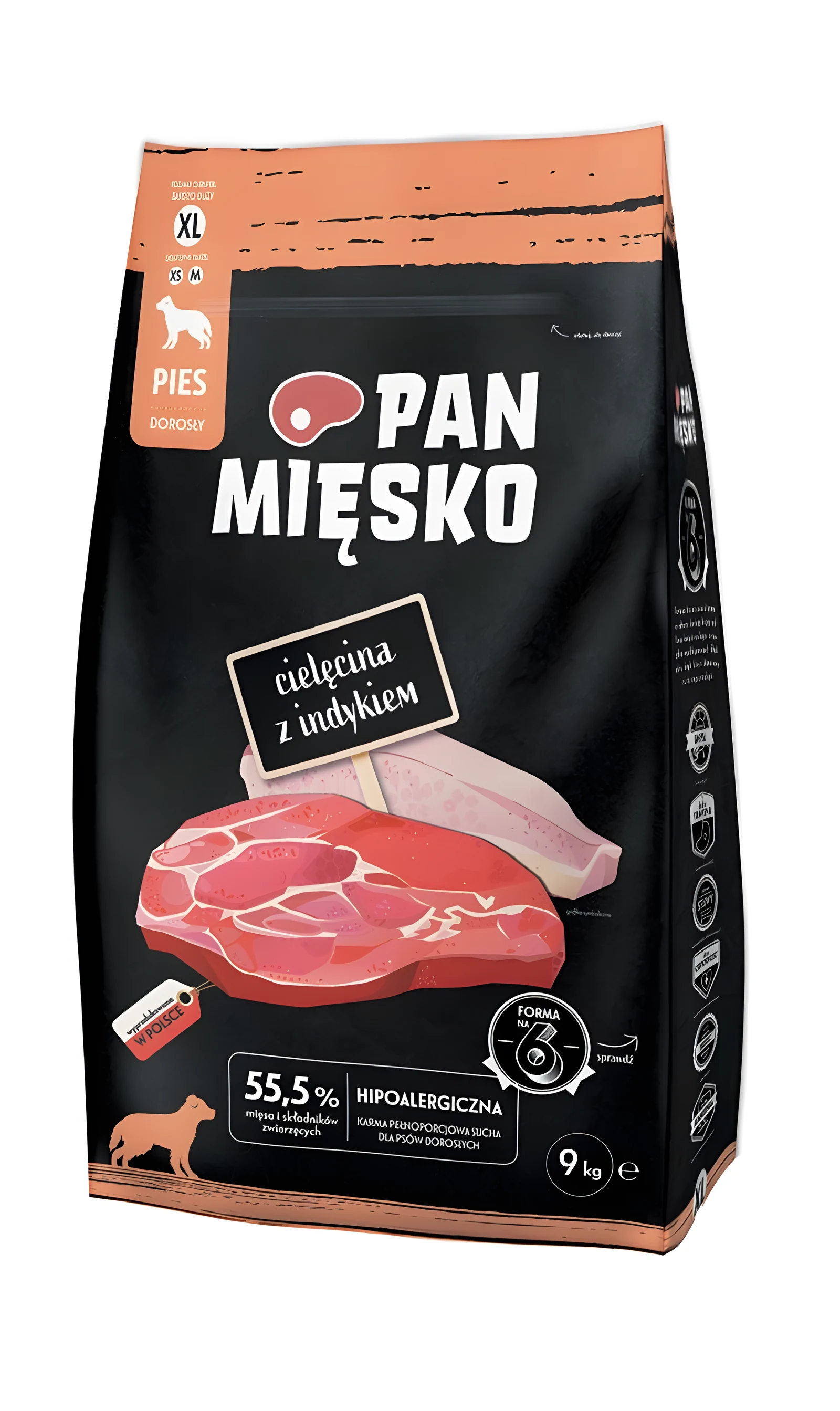 PAN MIĘSKO Cielęcina z indykiem XL - 9kg