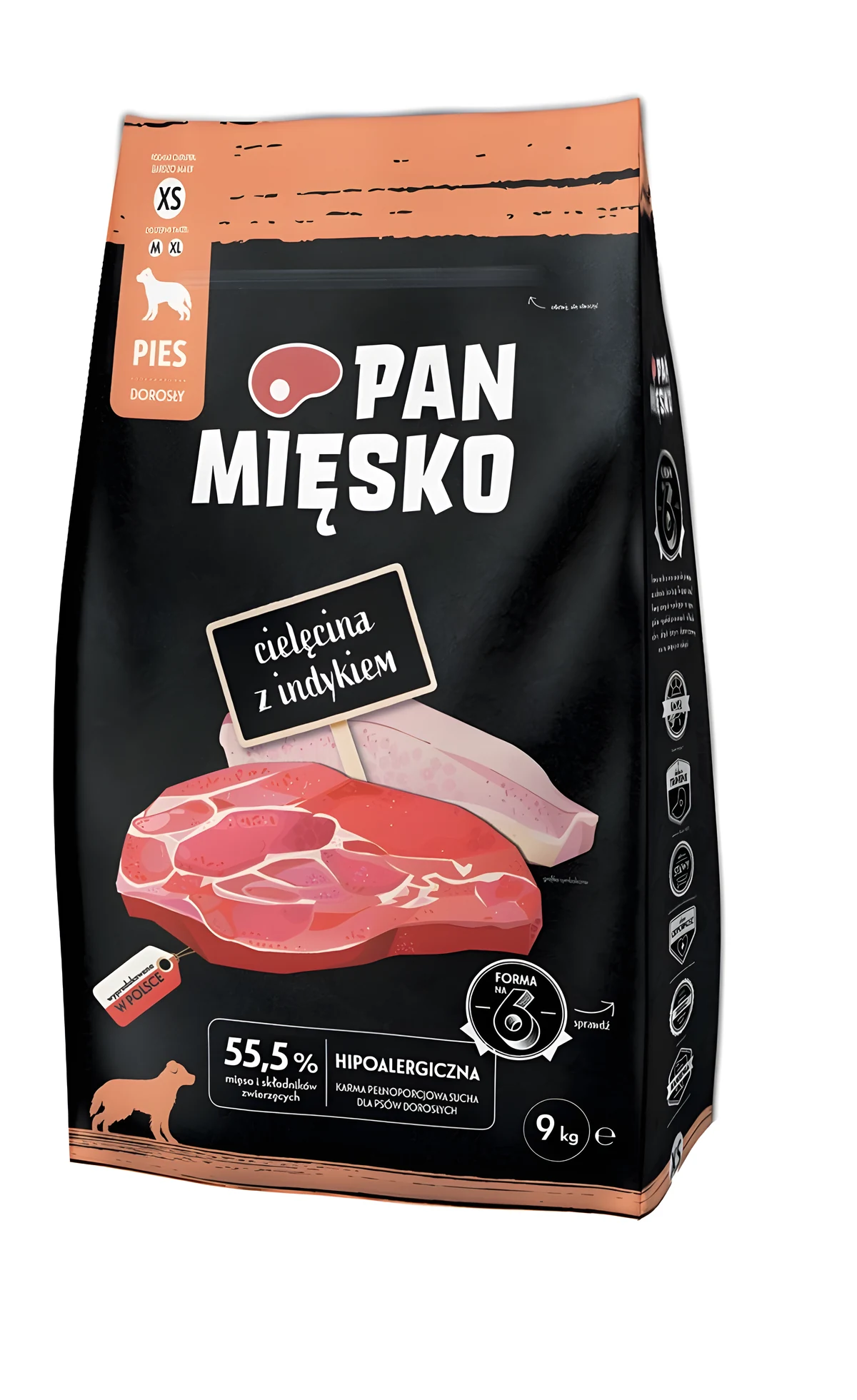 PAN MIĘSKO Cielęcina z indykiem XS - 9kg