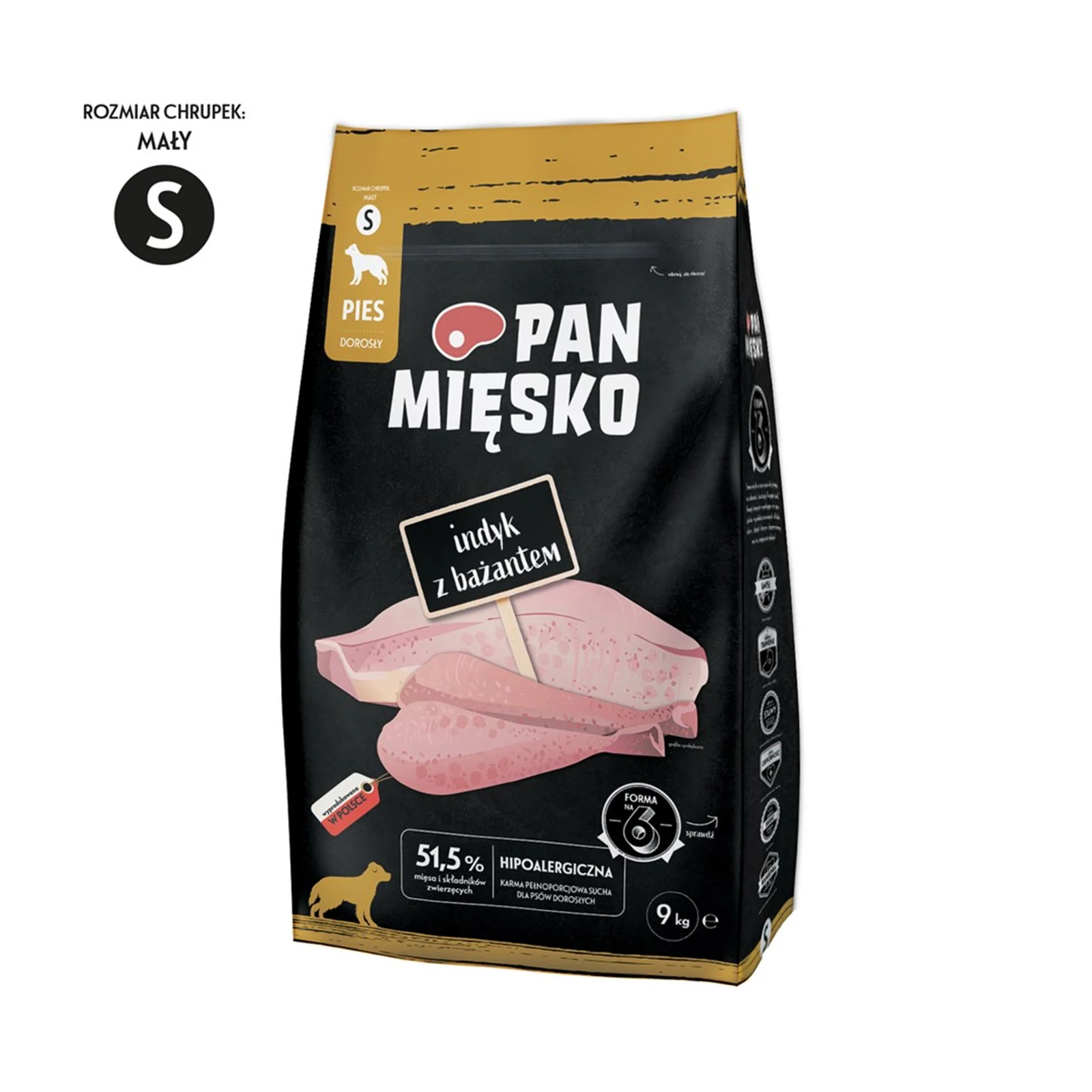 Pan Mięsko Indyk z Bażantem 9kg Sucha Karma