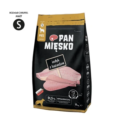 Sucha Karma dla Psa Pan Mięsko Indyk z Bażantem 9kg