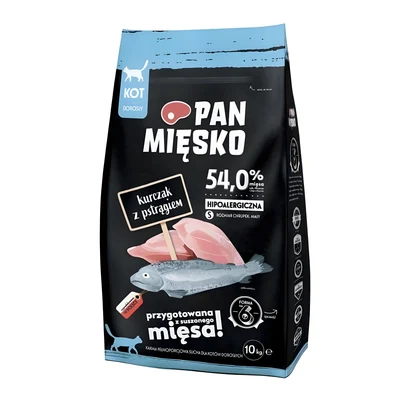 Karma sucha dla kota Pan Mięsko Kurczak z pstrągiem (dorosły) 10kg
