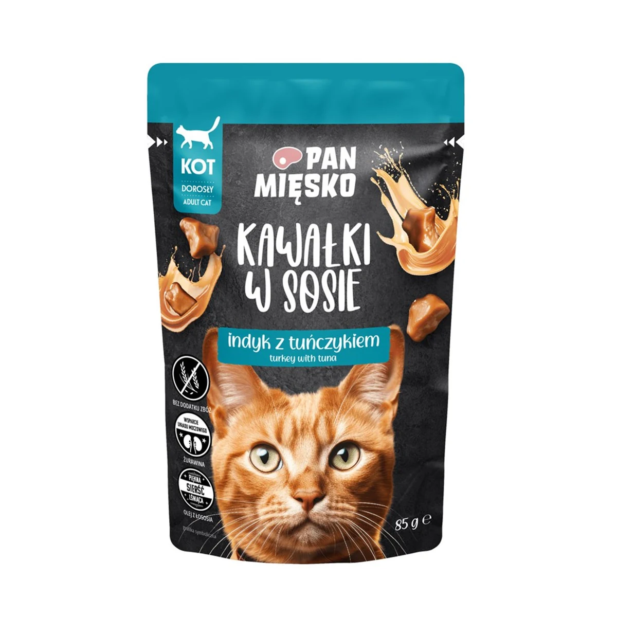 PAN MIĘSKO Kawałki w sosie Indyk z tuńczykiem 85g