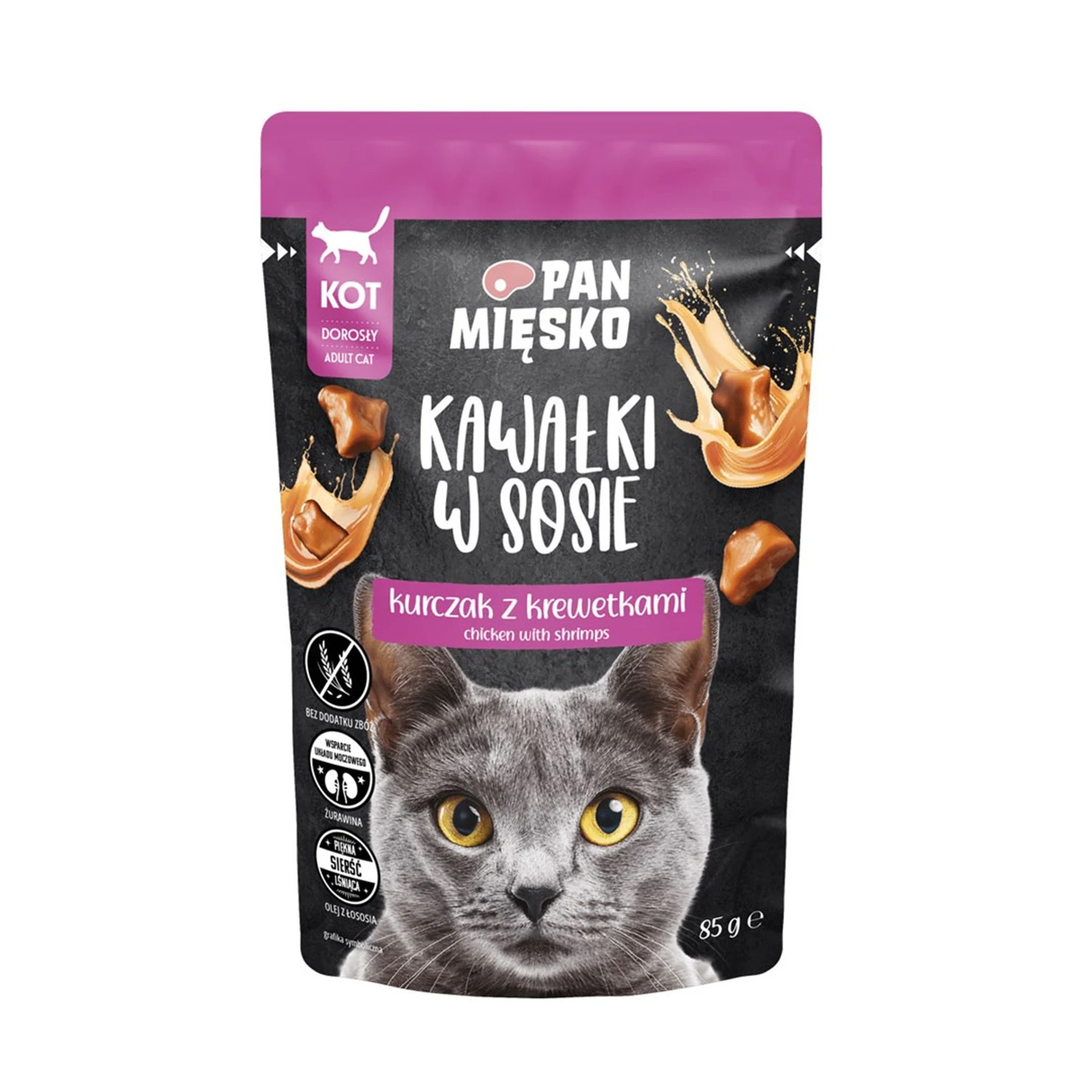 PAN MIĘSKO Kawałki w sosie Kurczak z krewetkami 85g