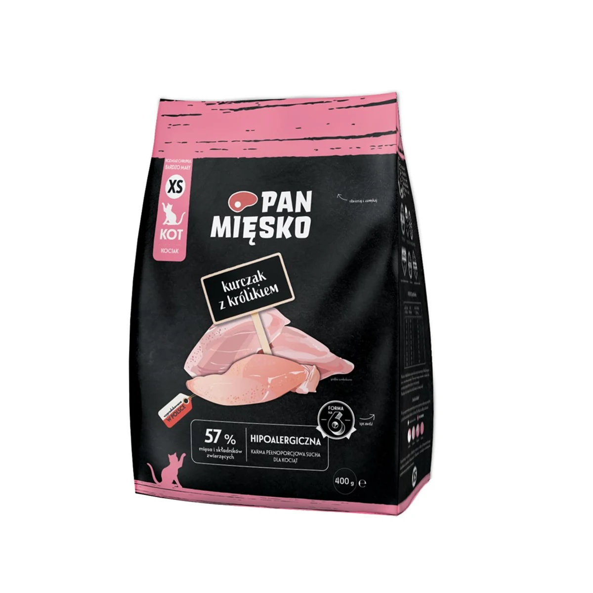 Pan Mięsko Kurczak z Królikiem Sucha Karma XS 400g