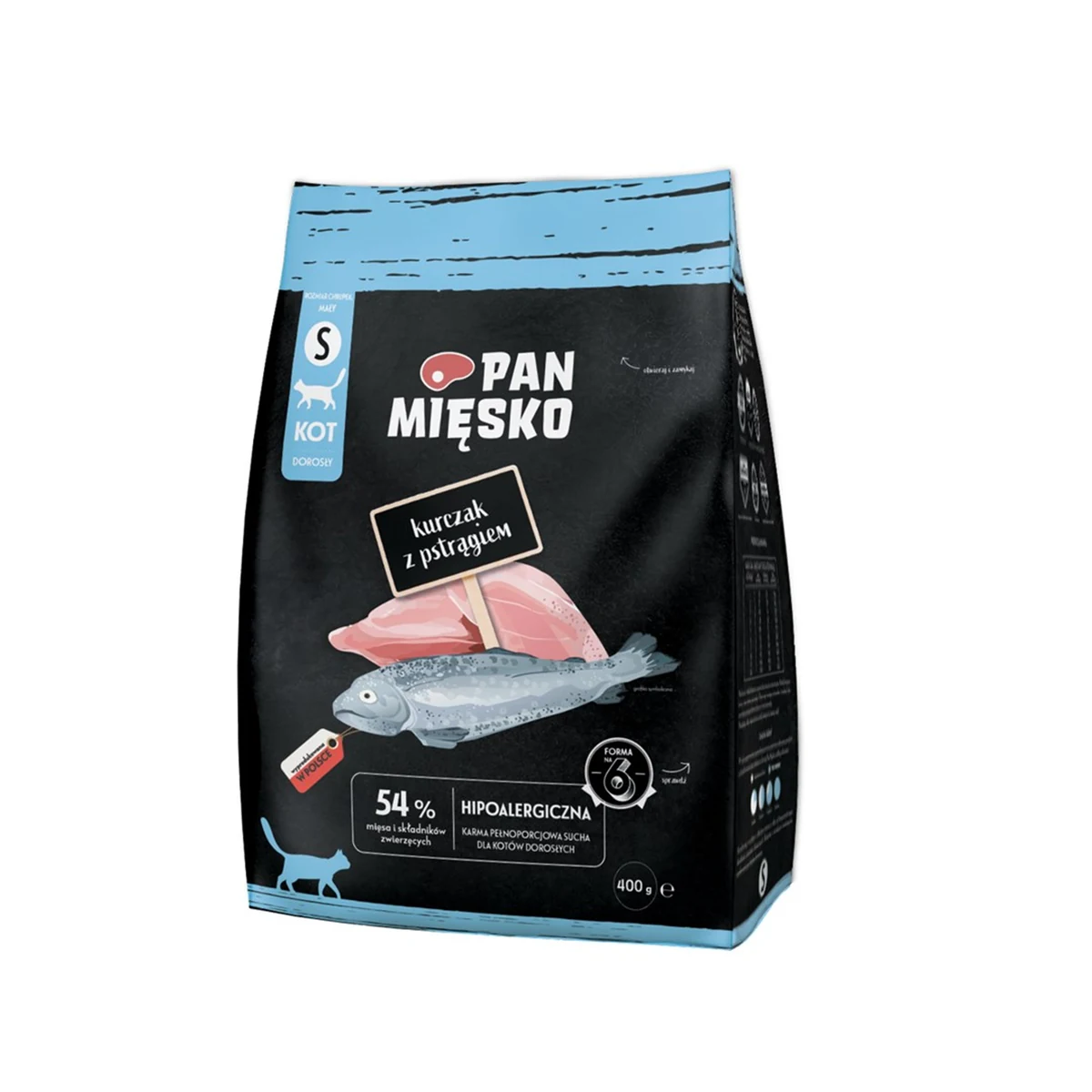 Pan Mięsko Kurczak z Pstrągiem 400g Sucha Karma