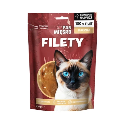 Przysmak dla kota Pan Mięsko Filety z kaczki 100g