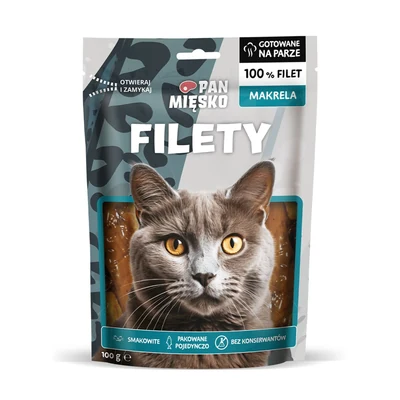 Przysmak dla kota Pan Mięsko - Filety z makreli 100g