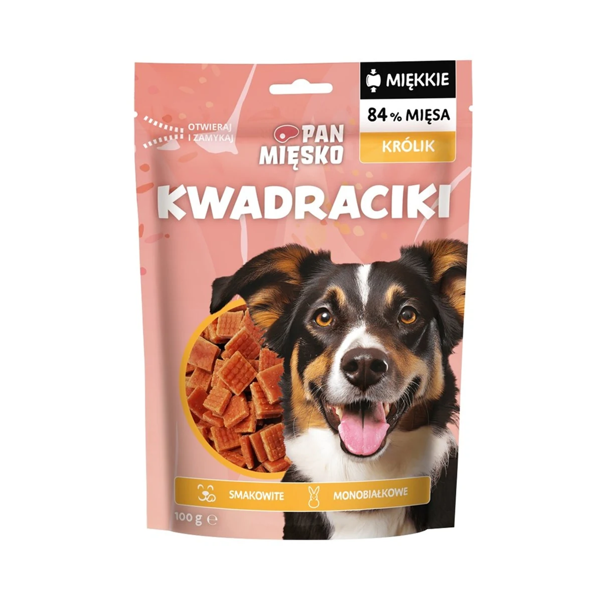 Pan Mięsko Przysmak Kwadraciki Królik 100g