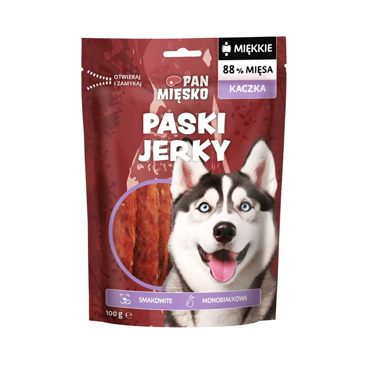Pan Mięsko Przysmak Paski Jerky Kaczka 100g