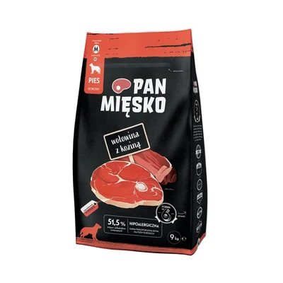 Karma sucha Pan Mięsko Wołowina i Koza z Warzywami 9kg
