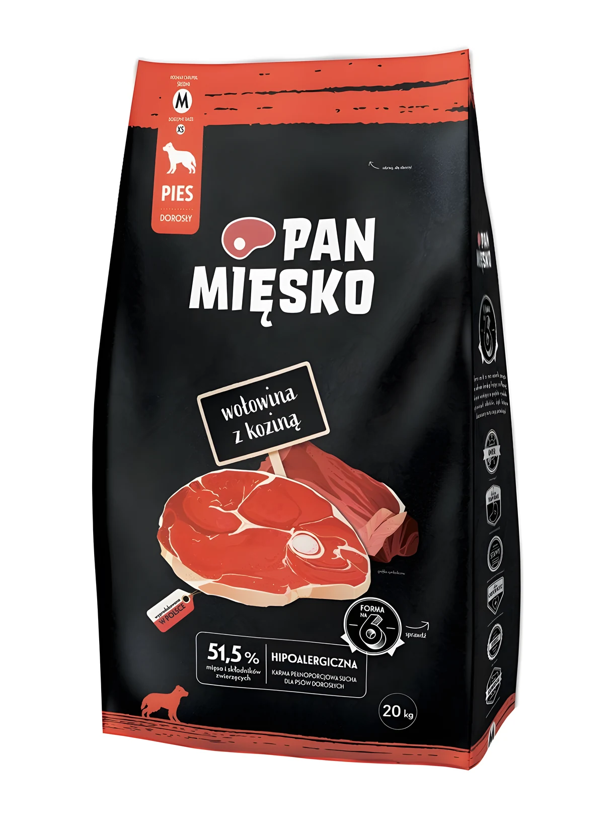 PAN MIĘSKO Wołowina z koziną (dorosły) chrupki M - 20kg