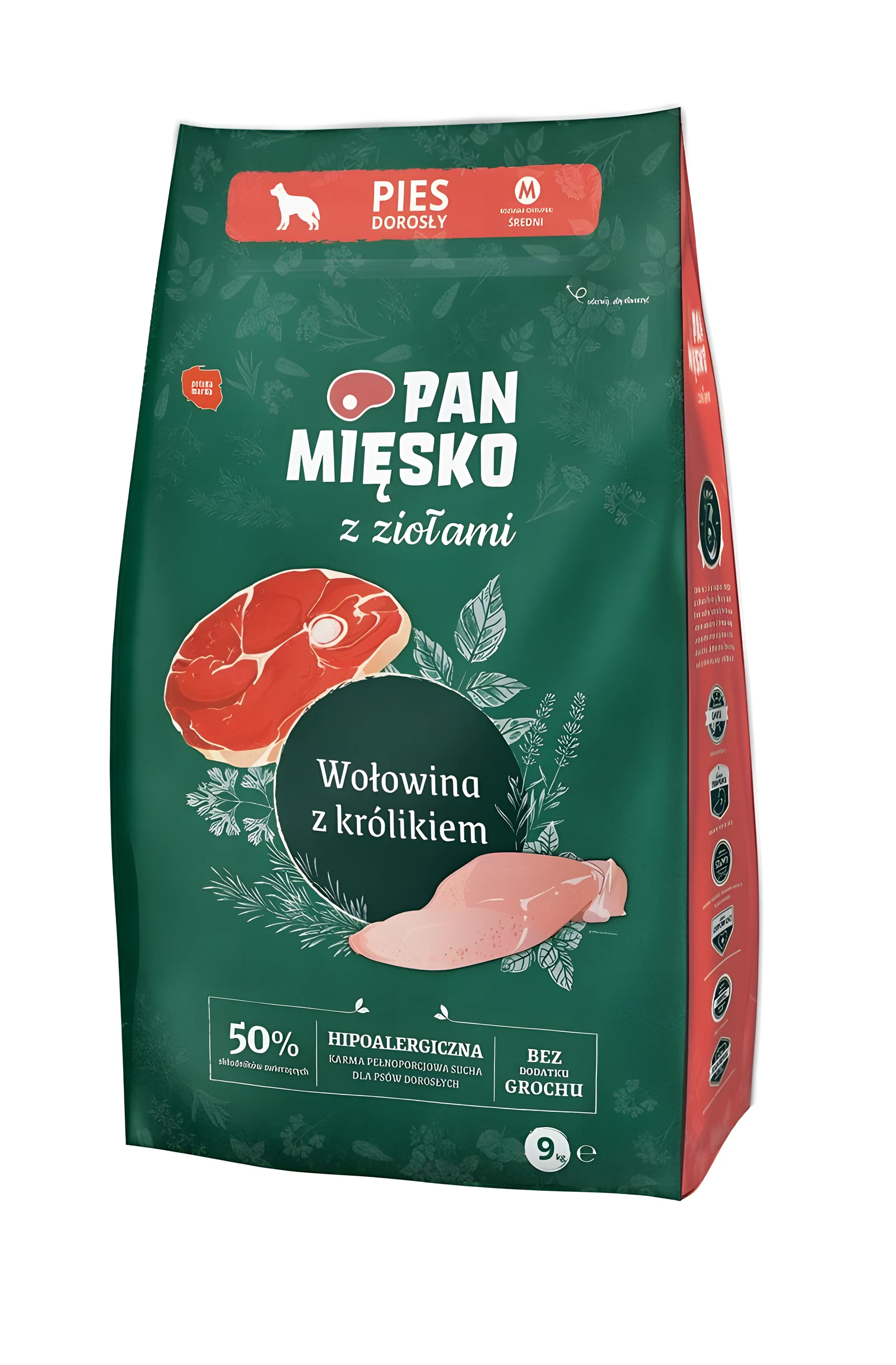 Karma sucha PAN MIĘSKO Wołowina z królikiem - 9kg
