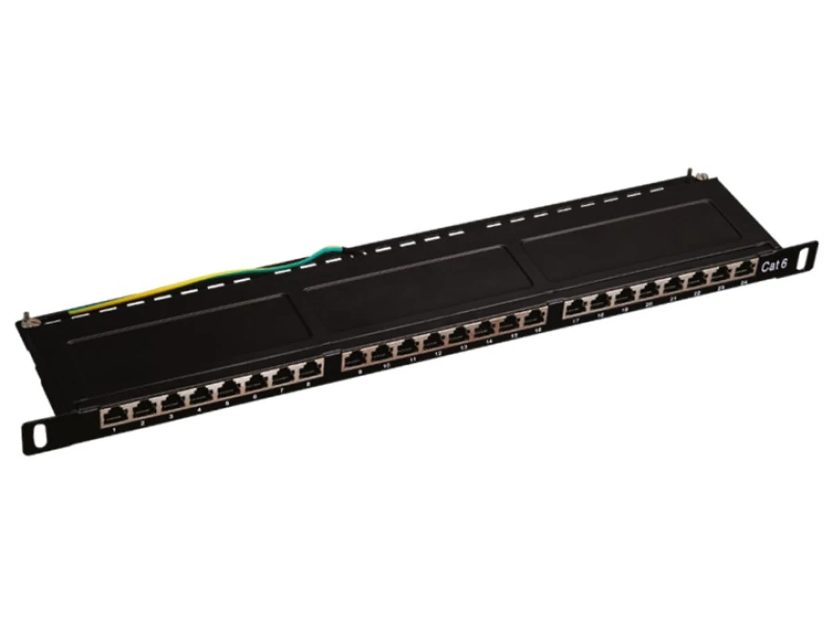 Patch panel A-LAN PK028, 0.5U, kat. 6, 24xRJ-45