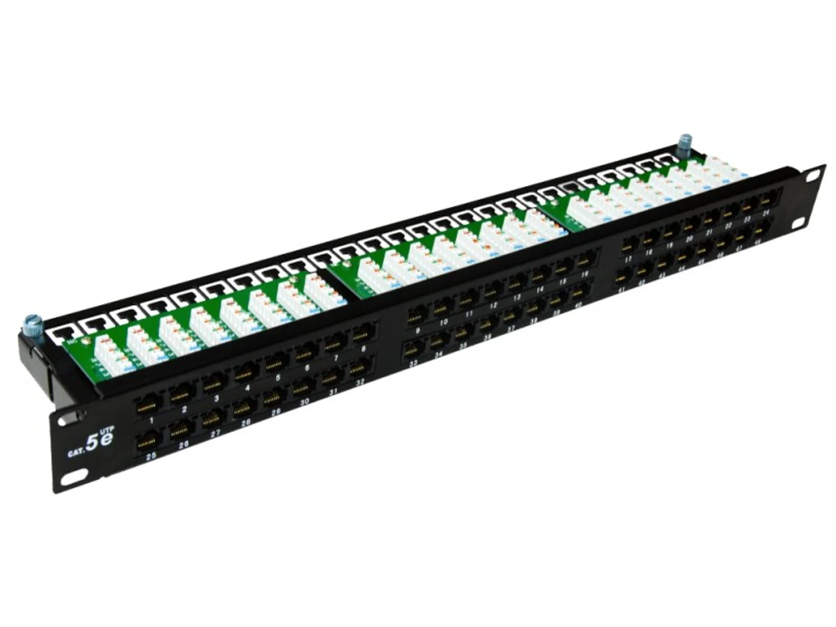 Patch panel A-LAN PK033, 1U, 48xRJ-45, kat. 5e