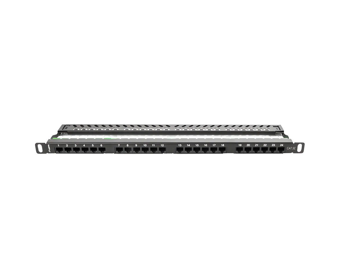 Patch panel Lanberg PPU5-0024-B, kat. 5e, 0.5U
