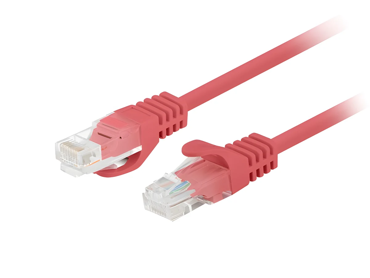 PATCHCORD KAT.5E UTP 0,25M CZERWONY FLUKE LANBERG 10-PACK