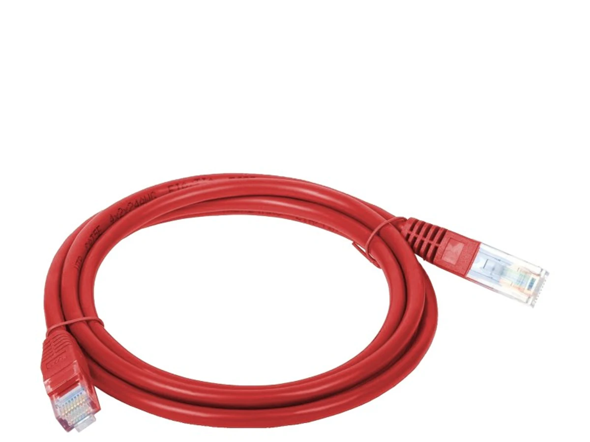 Patchcord UTP A-LAN KKU5CZE1, 1m, kat. 5e, czerwony