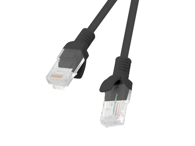 Przewód sieciowy UTP Lanberg PCU5-10CC-0100-BK (RJ45 - RJ45, 1m, kat. 5e, czarny)