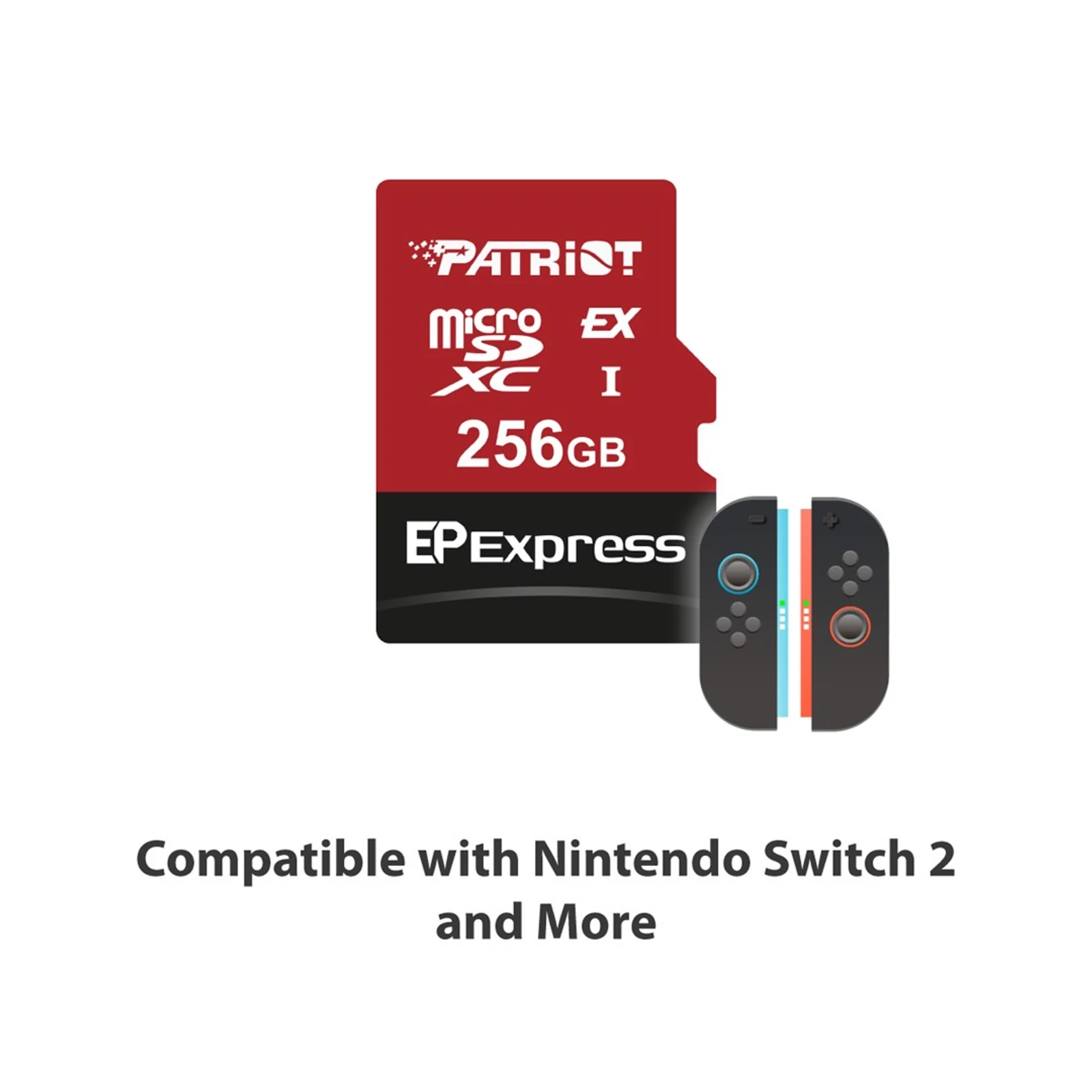 Karta pamięci SecureDigital Patriot EP Micro SDXC Express 256GB 800/600 MB/s U3, kompatybilna z Nintendo — zdjęcie 1 z 5