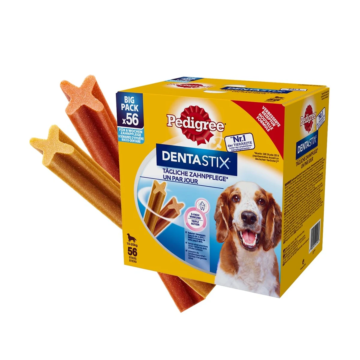 Pedigree DentaStix dla psów średnich ras - 56 sztuk (8 x 180g)