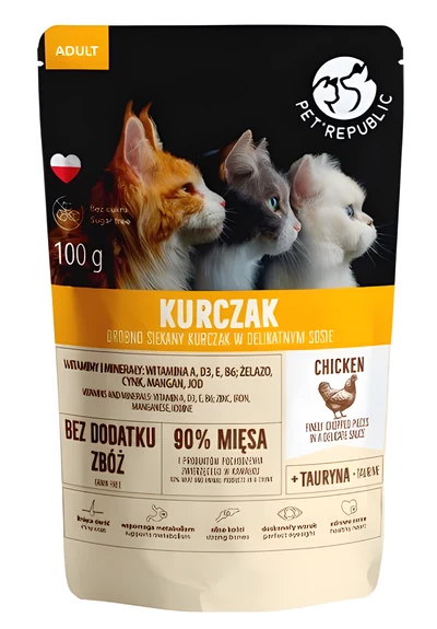 Mokra karma dla dorosłych psów PET REPUBLIC z kurczakiem - 100 g