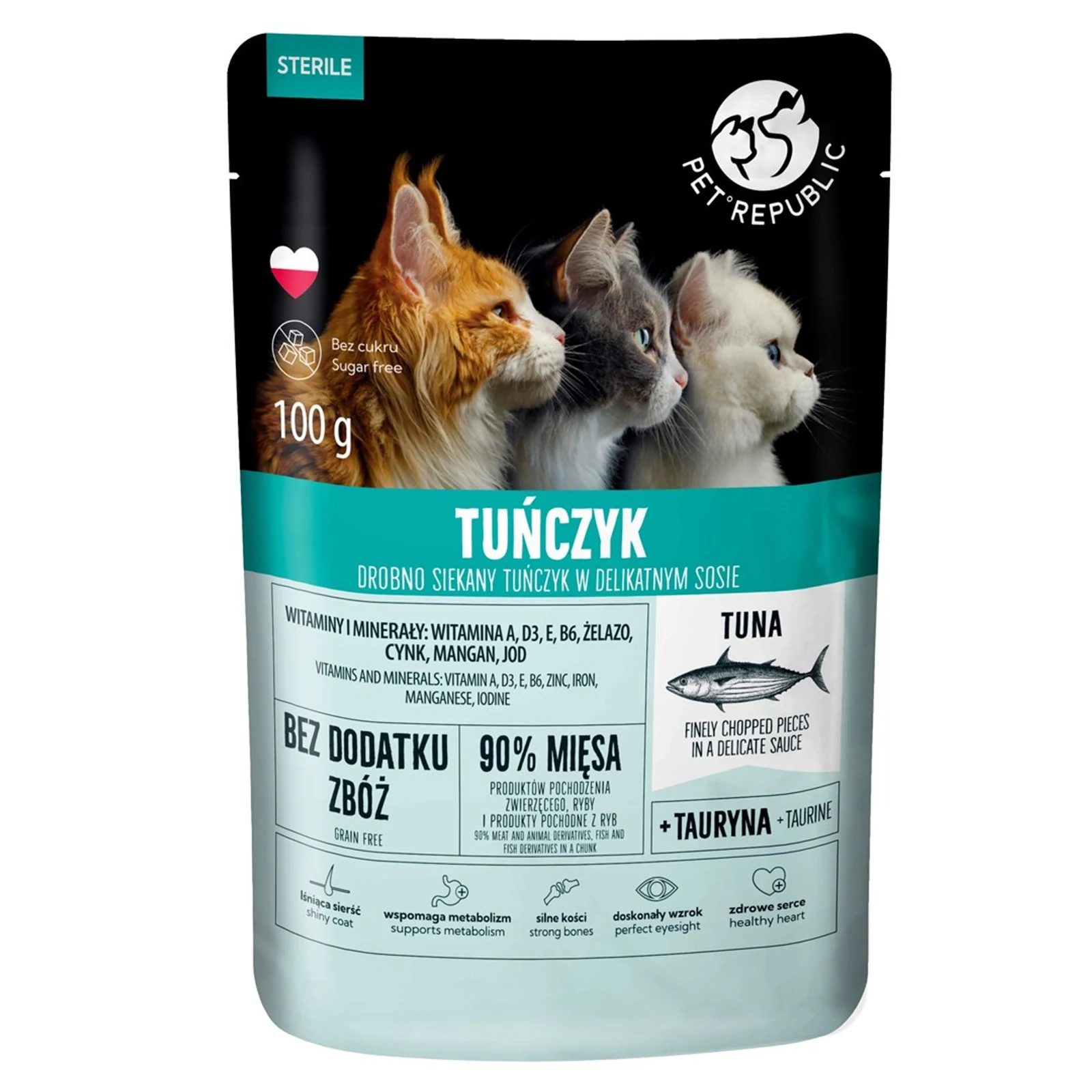 PET REPUBLIC Steril Drobno siekany tuńczyk 100 g