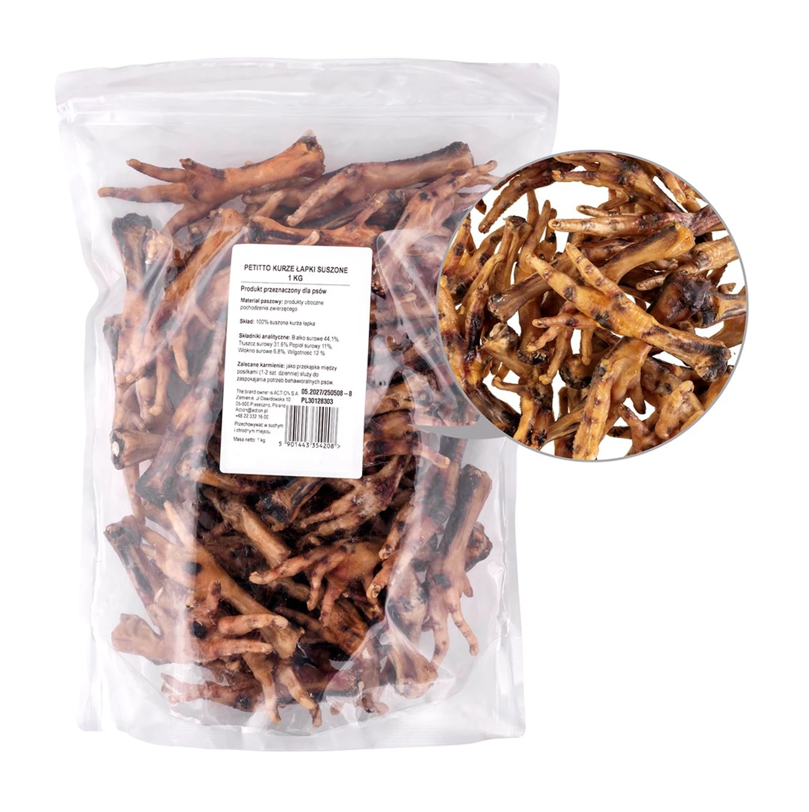 PETITTO Kurze łapki suszone przysmak dla psa 1kg — zdjęcie 1 z 6