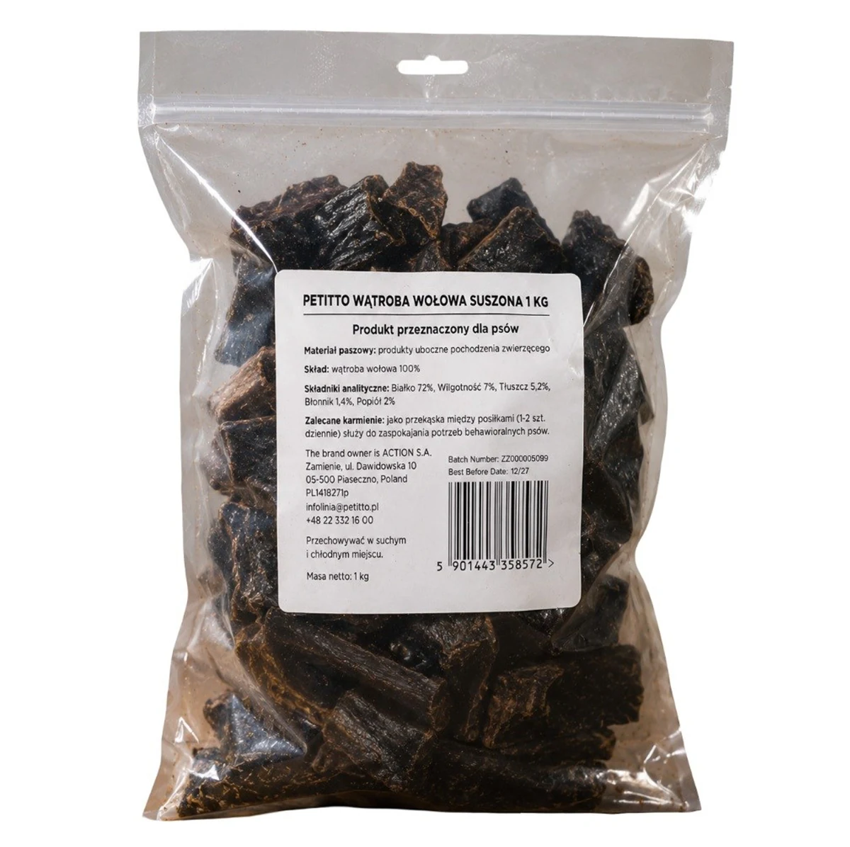 PETITTO Wątroba wołowa suszona 1kg