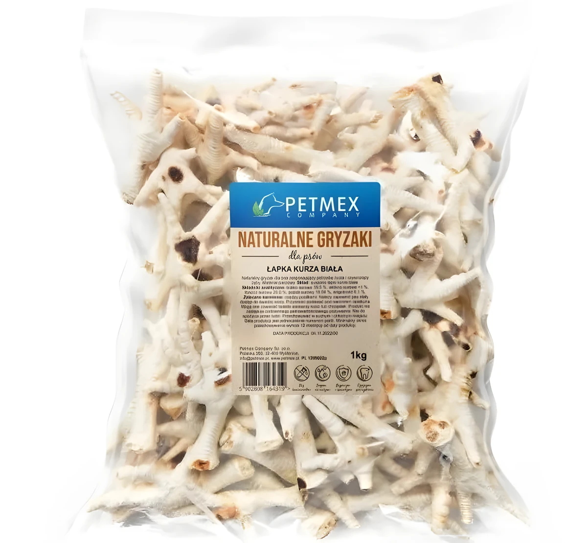 PETMEX Łapka kurza biała - gryzak 1000g
