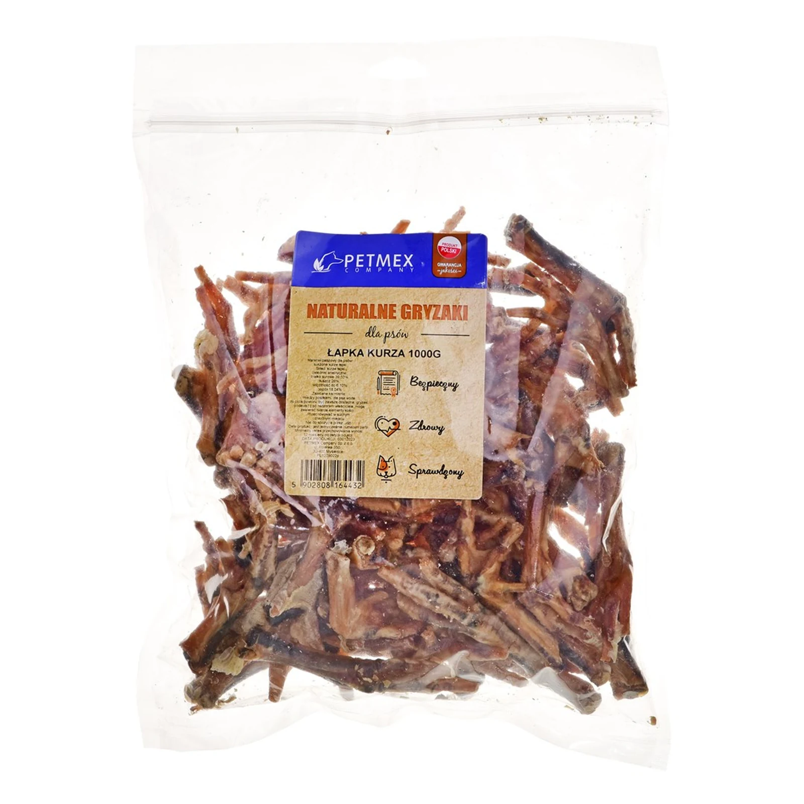 Gryzak dla psa - łapka kurza PETMEX, 1 kg — zdjęcie 1 z 3