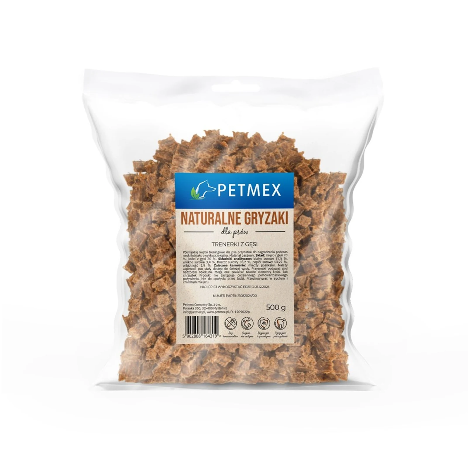 PETMEX Mięsne treneki z gęsi dla psa 500g