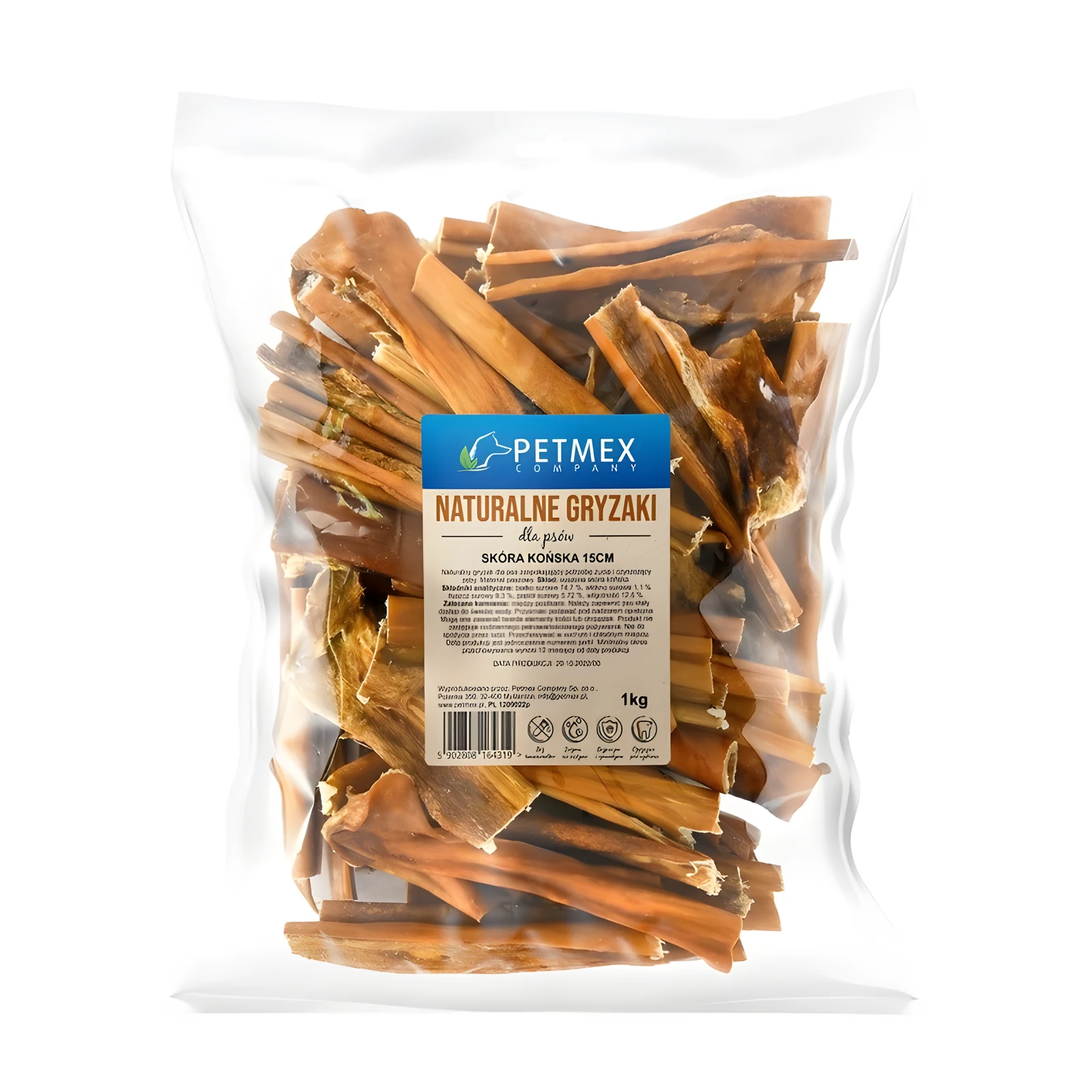 Przysmak dla psa - Skóra końska PETMEX 15 cm, 1000 g