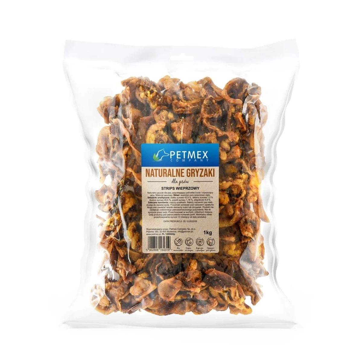 Przysmak dla psa - Paski wieprzowe PETMEX - 1000g