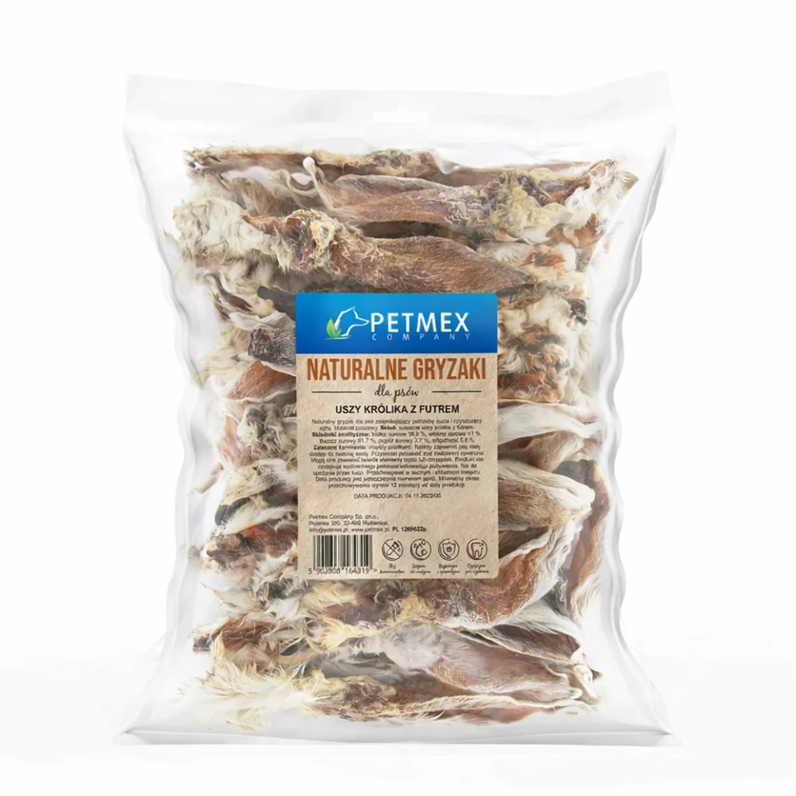 PETMEX Uszy Królika z Futrem 200g