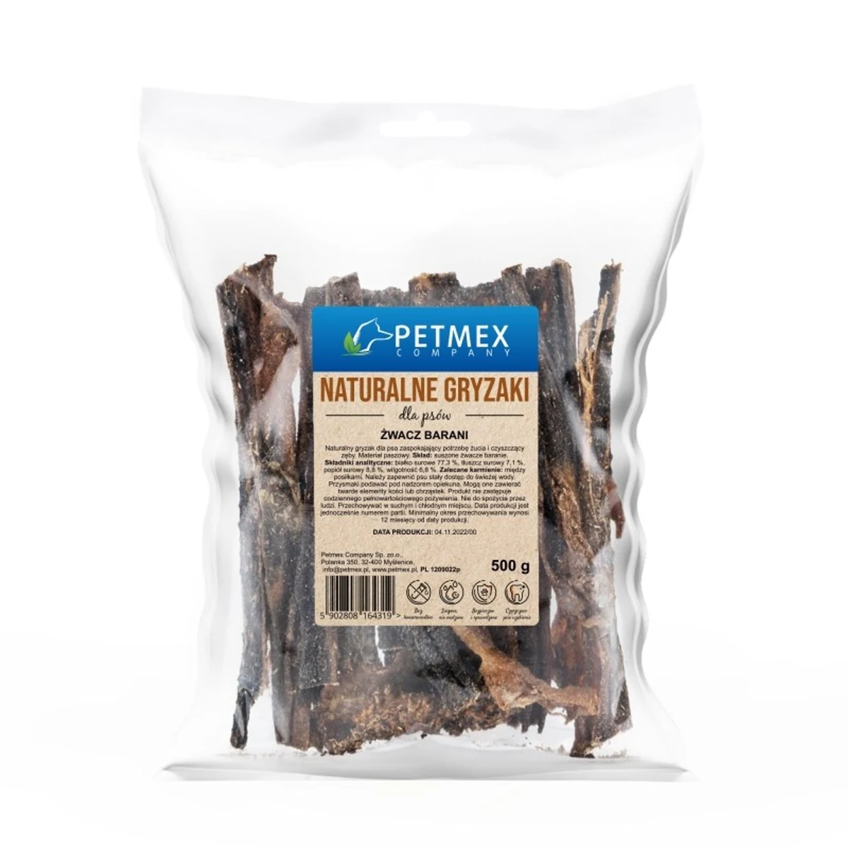 Przysmak dla psa - Żwacz Barani PETMEX 500g
