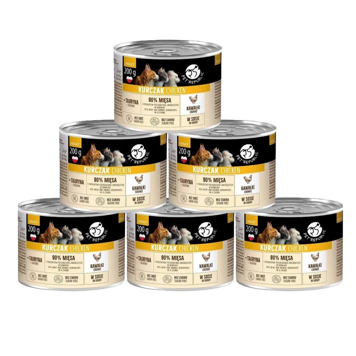 PetRepublic Adult kurczak kawałek sos mokra karma dla kota 10x200g